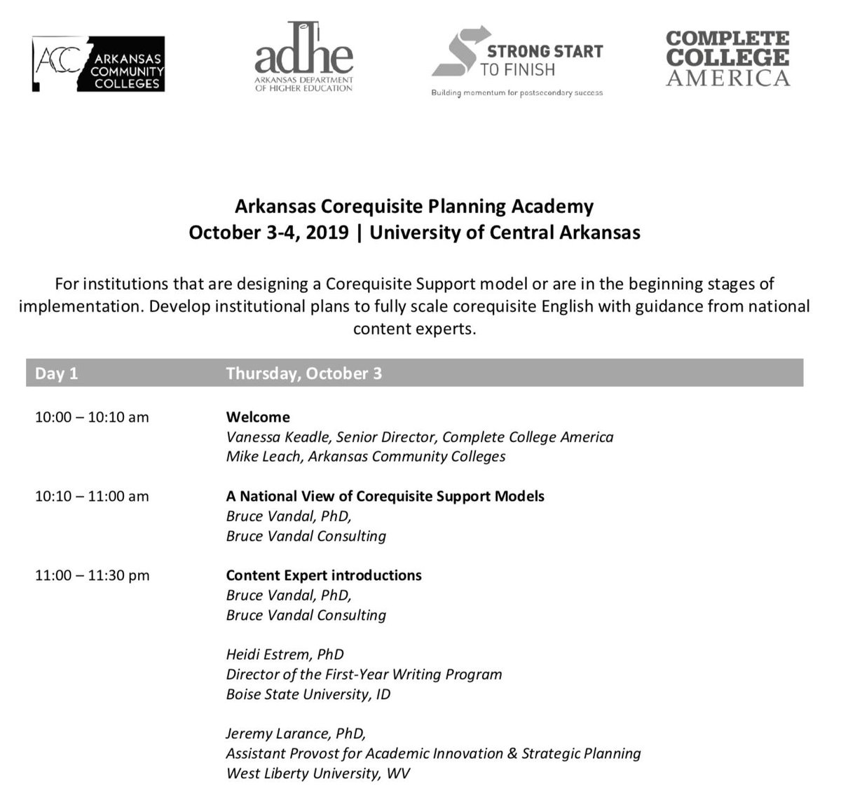 DrLarance's tweet photo. Amazing things happening, state-by-state, implementing initiatives that benefit college students across the country, this time in my native state of Arkansas! #CoreqWorks #CompleteCollege #ArkansasHigherEd https://t.co/d3tCJnBrFE