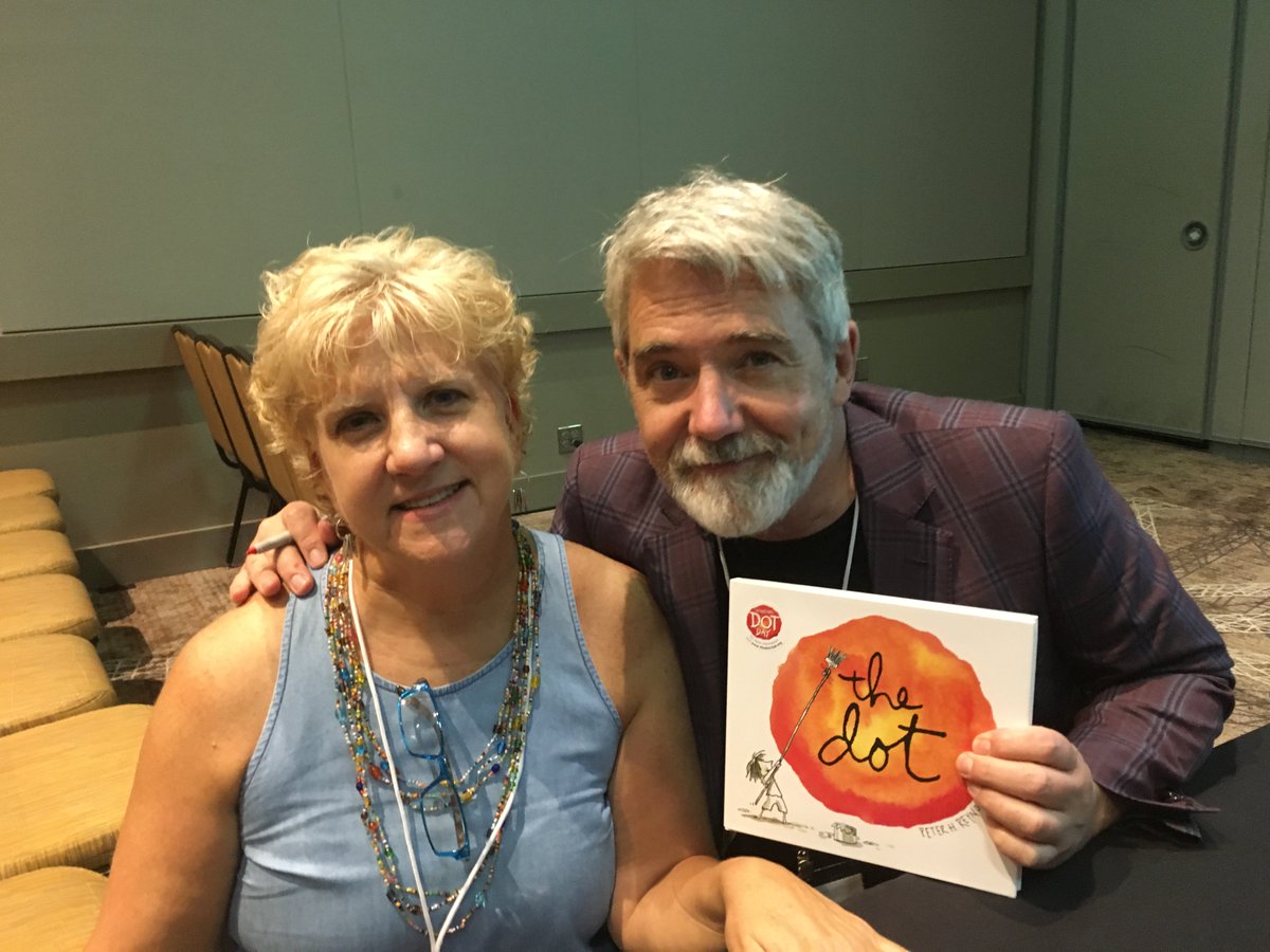 cherylmccrorey's tweet photo. So honored to meet Peter Reynolds! Can't WAIT to share with my students. I have something exciting to share with them!  #ncslma19 #TheDot https://t.co/F9sEBBtM2z