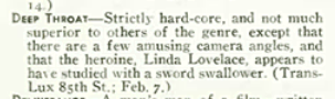 For my latest archival newsletter on "All the President's Men," I dug up <a href="/NewYorker/">The New Yorker</a>'s original Goings On About Town capsule review of the 1972 film, "Deep Throat." #newyorkerclassics  link.newyorker.com/view/5bd66d3b2…