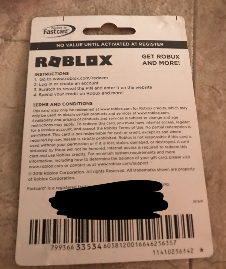 Gift card do roblox 50