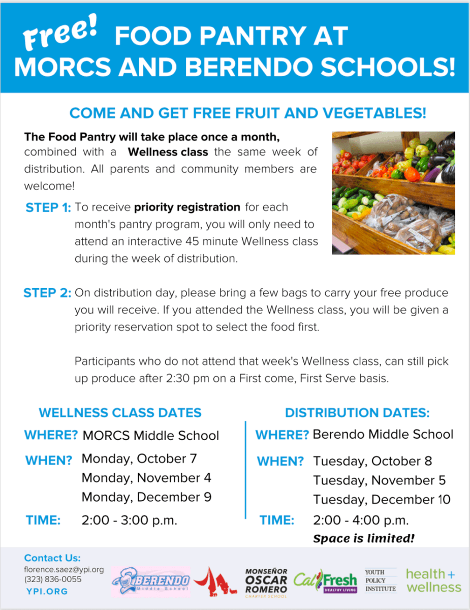 BerendoMiddle's tweet photo. Berendo Invites You to a Food Pantry – Berendo Les Invita Una Despensa de Alimentos- 10/19 https://t.co/aS4GRDNmm2 https://t.co/NkSqYem4gF