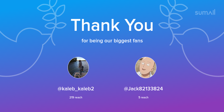 TechSippin's tweet image. Our biggest fans this week: kaleb_kaleb2, Jack82133824. Thank you! via sumall.com/thankyou?utm_s…