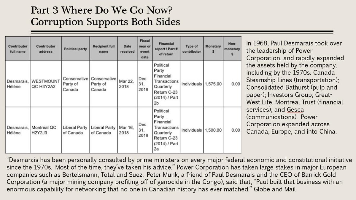 35) And, of course, we're aware that both the Bronfman and Desmarais families donate to both parties.