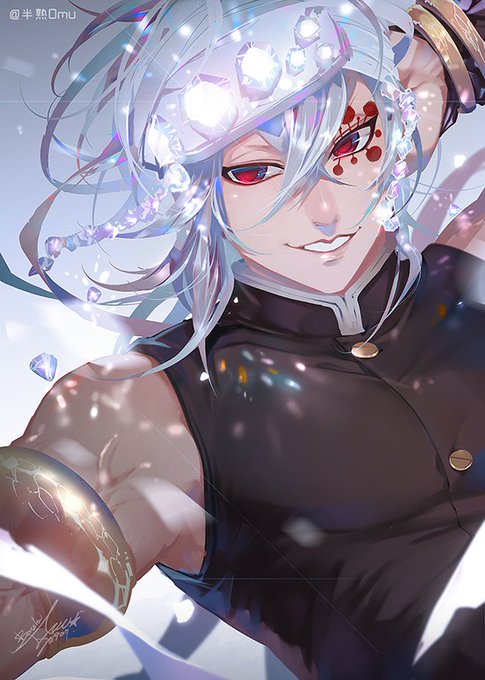 半熟Omu★待機中さんがTwitterに投稿した宇髄天元(鬼滅の刃)のイラスト。