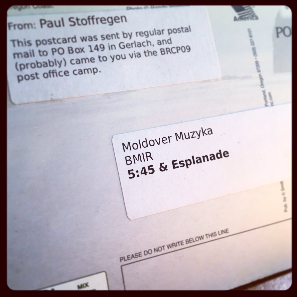 moldover's tweet photo. My favorite micro-controller manufacturer sends me beautiful Oregon coast postcards at Burning Man. Now THAT is good customer care ❤️

#Teensy #Teensyforever #arduino #pjrc #make #hack #microcontroller #postcard #oregon #burningman #bmir @bmirFM @PaulStoffregen https://t.co/ge5UYWe8YJ