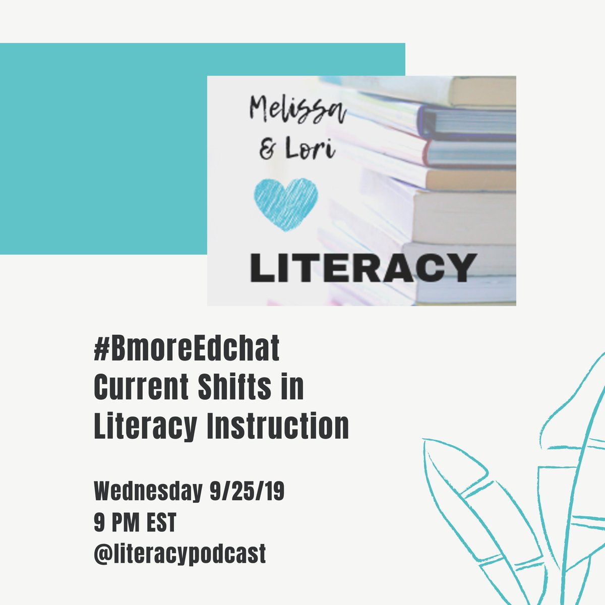 @literacypodcast takes over #BmoreEdchat this Wednesday 9/25 to discuss 'Current Shifts in Literacy Instruction!' Join us at 9 PM EST to collaborate! @BaltCitySchools @SonjaSantelises @MdPublicSchools #edtechafterdark #teachnvchat #edpiper #teamcityschools