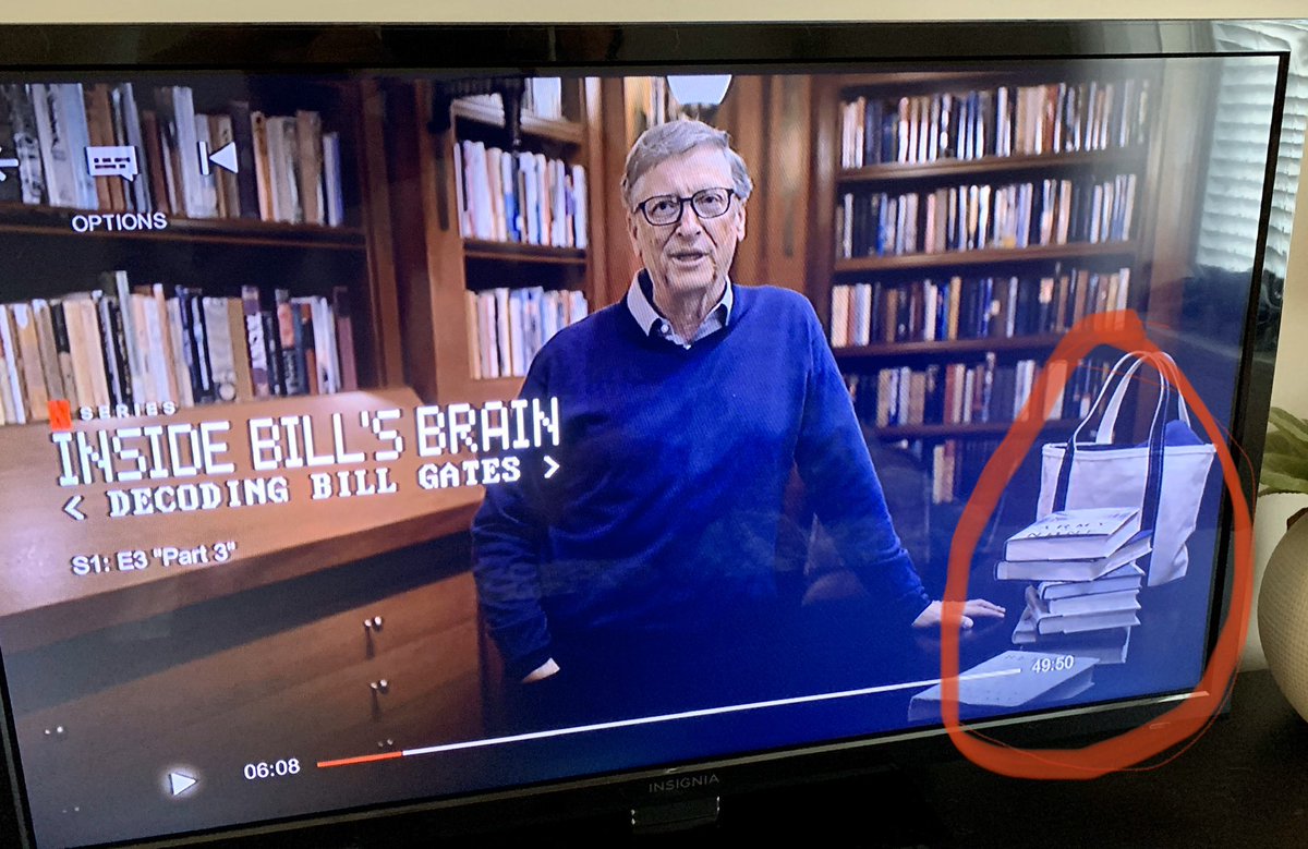 AdamJRouth's tweet image. @paul_scharre 
In the Netflix show “Inside Bill’s Brain” #ArmyofNone is in the shot next to Bill.
