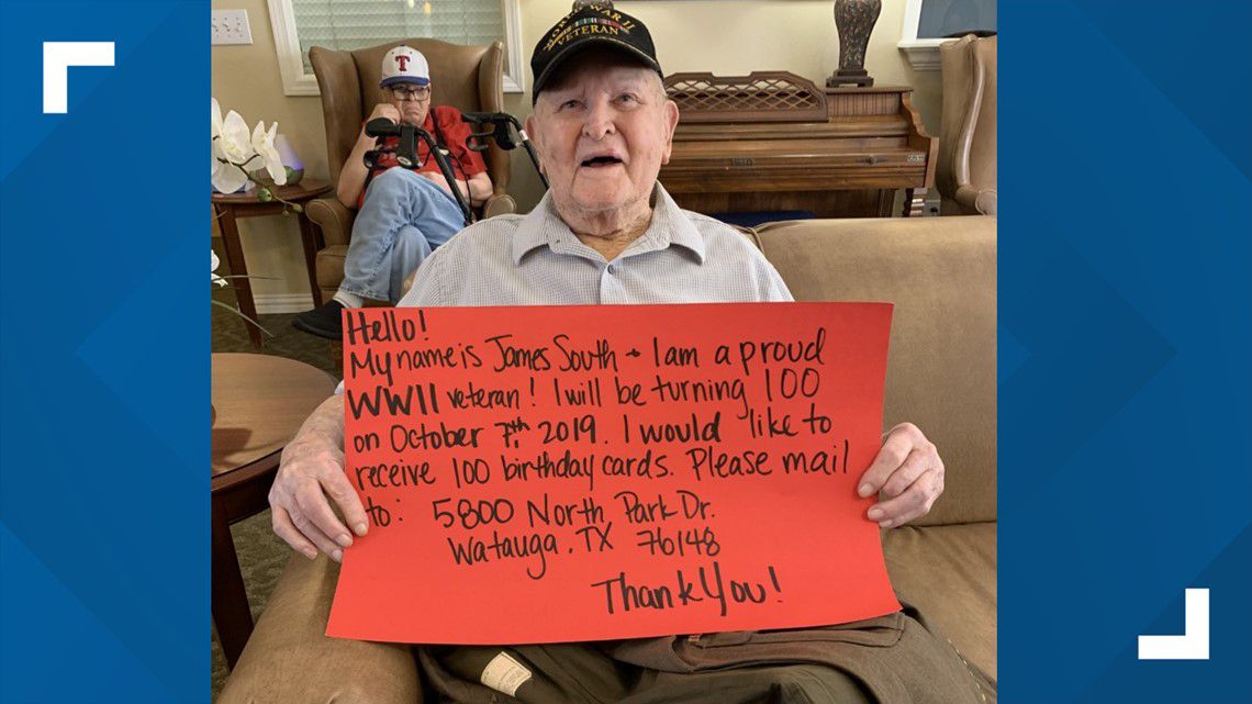 THEANTHEMGIRL's tweet photo. World War II Veteran hopes for 100 birthday cards for 100th birthday on 10/7 🇺🇸 https://t.co/YjkAXpvVL2 https://t.co/PTkV0YWg6u
