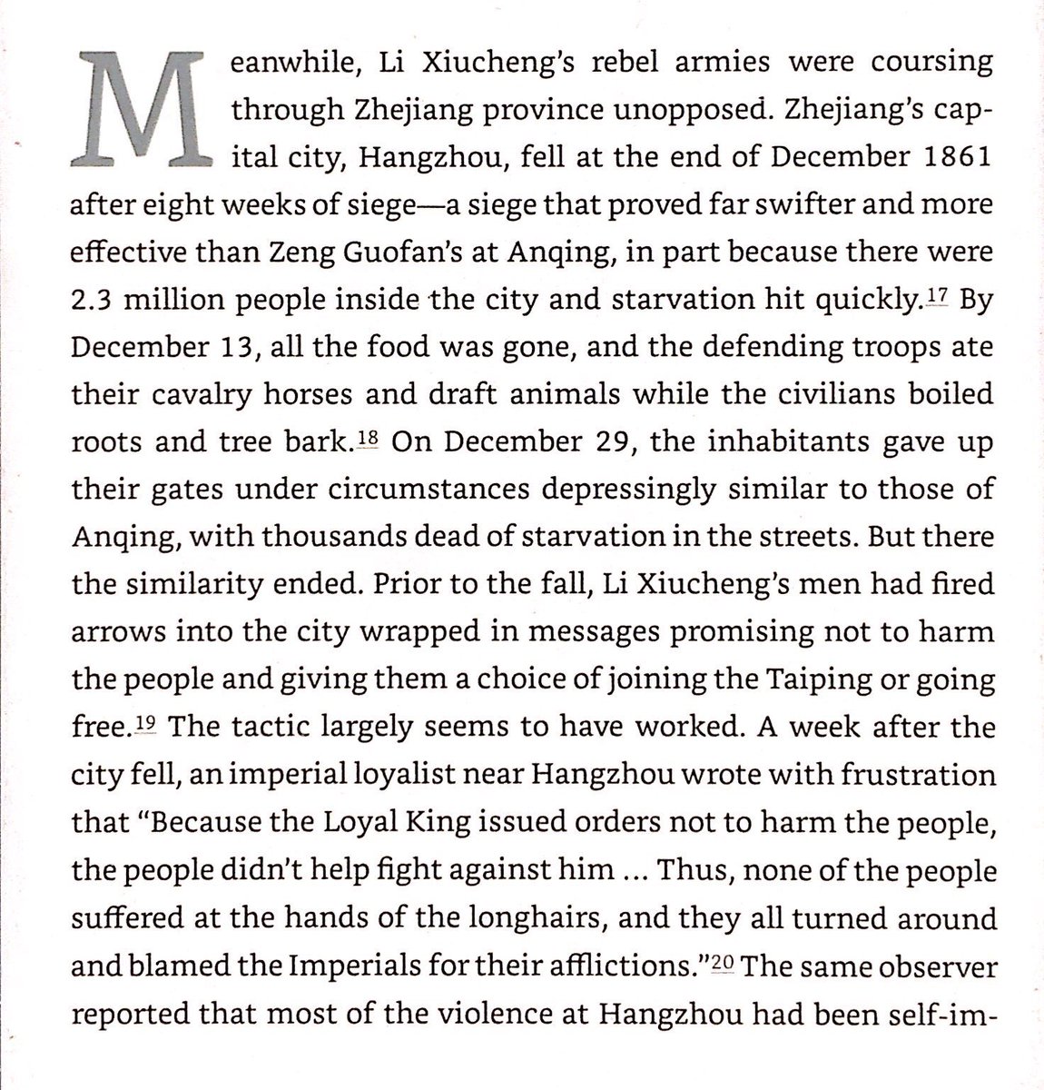 Taiping capture of Hangzhou & Zhejiang province were much kinder than the brutal massacres that Qing troops committed at Anqing.