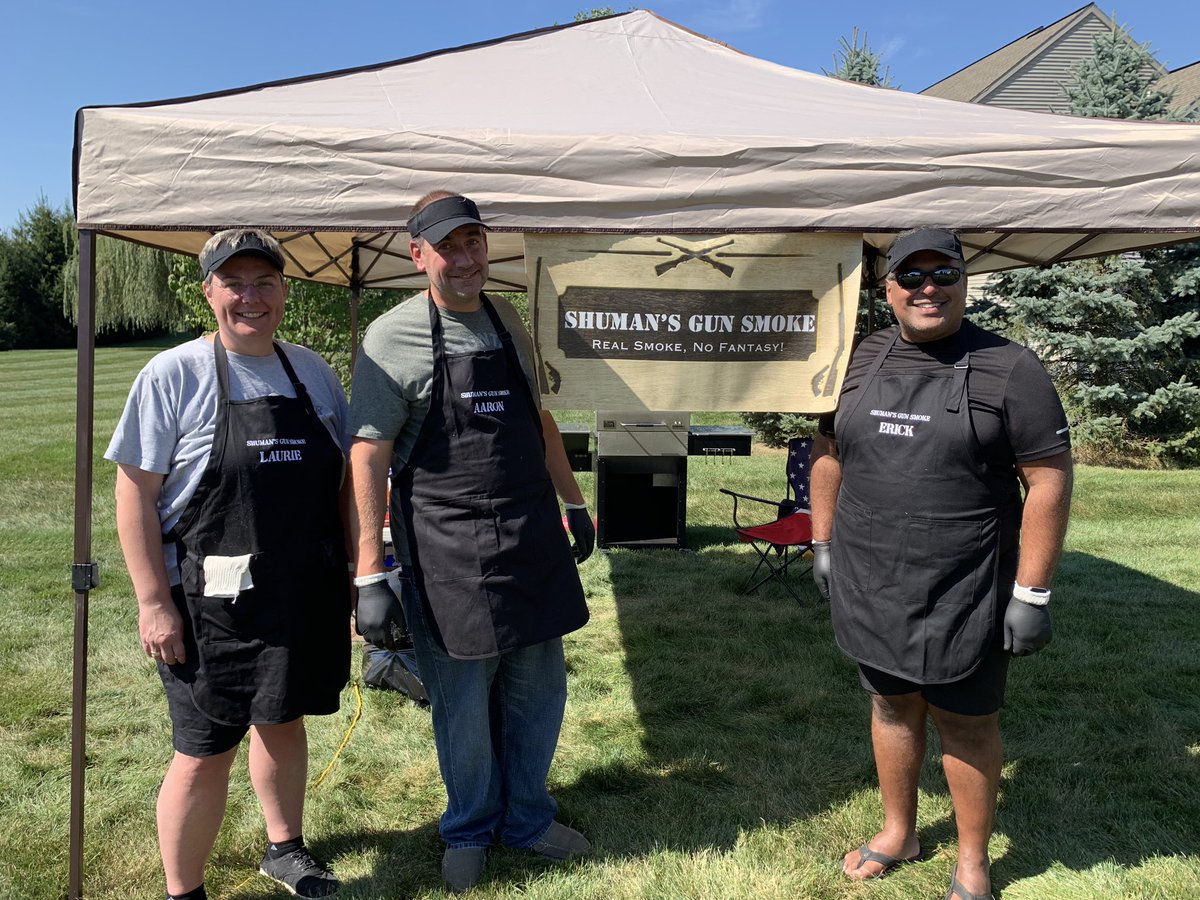 LEWhershey's tweet photo. Shuman’s Gun Smoke BBQ Team. https://t.co/o0pYZ4tw0n