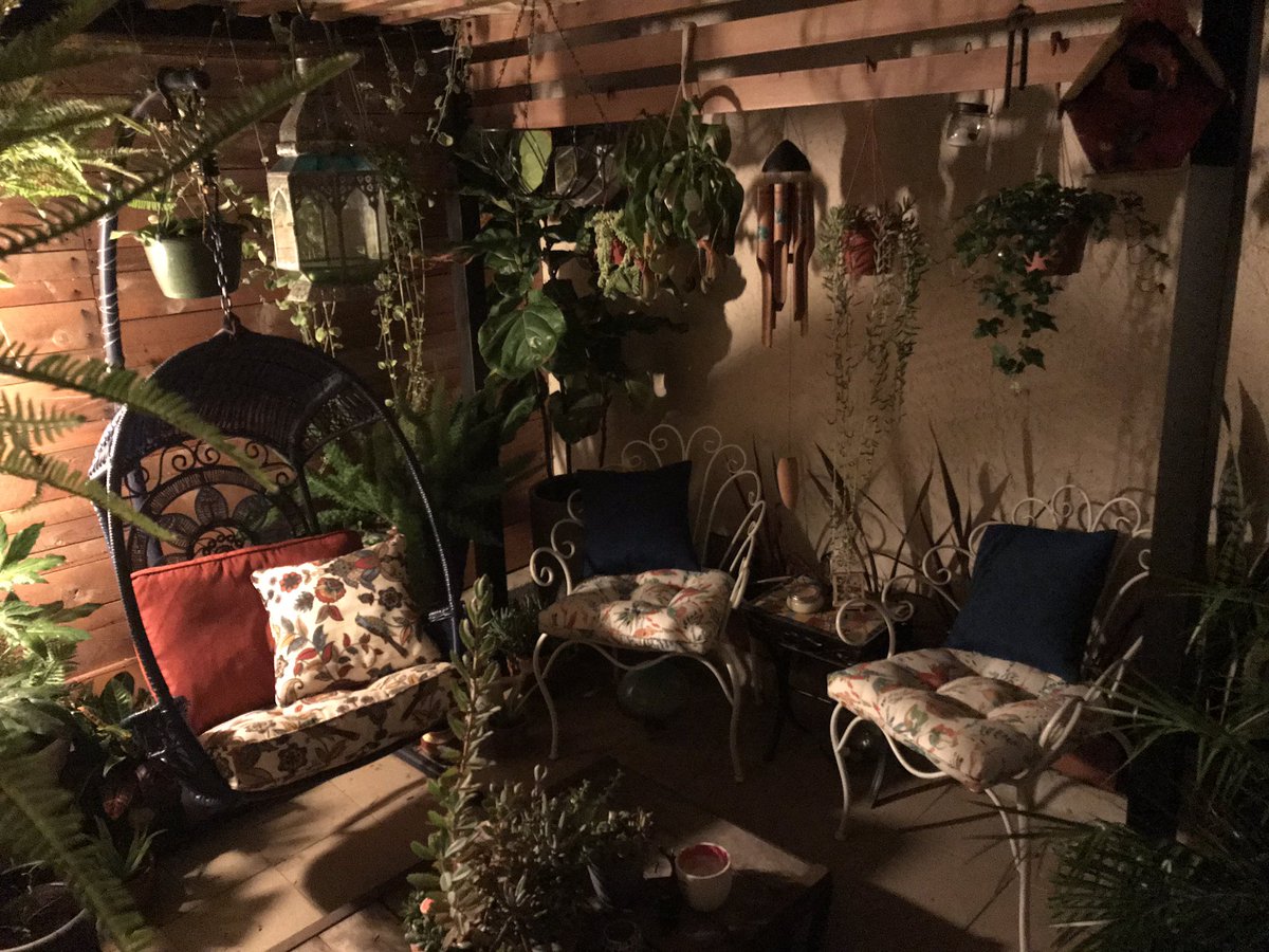 Zachamon's tweet image. I’ve been told pics don’t do it justice, but this is where I like to hang out—my backyard. Both light and dark UI of real life. #LivingInADwellMagazine #DoCoolThings