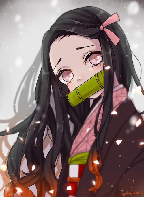 hanaうたさんがTwitterに投稿した竈門禰豆子(鬼滅の刃)のイラスト。