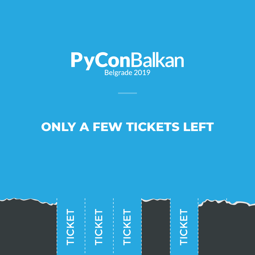 PyConBlkn's tweet image. 📢 Have you got your tickets yet for #PyConBLKN ? 🧐*REGULAR* ticket sales close in 4 days (September 26th)! Tickets available in pyconbalkan2019.eventbrite.com
#4daysleft #countdown #Python #tickets