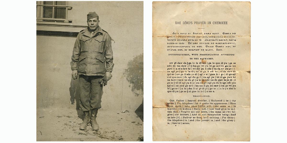 SmithsonianNMAI's tweet photo. 🇺🇸Today as we celebrate the #groundbreaking for the National Native American Veterans Memorial, #SmithsonianVoices tells the story of a #Cherokee soldier and the prayer card he carried during #WWII:  
https://t.co/t7ifVX5ZVj

#NNAVM #NativeVeterans #NativeTwitter 
@SmithsonianMag https://t.co/OkNZqj76rV