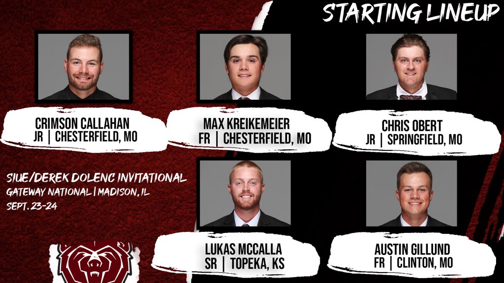 MoStateMGolf's tweet image. Bears head to the Gateway City this week for the @SIUEGolf /Derek Dolenc Invitational!   

⛳️:  @GatewayNational 

📱:  birdiefire.com/tournament/576…

#dolenc19 

#BearUp 🐻⛳️