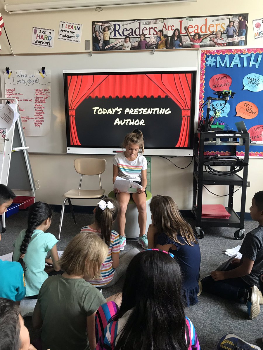 Weier_Jarrell's tweet photo. We love our author’s chair time! Our students truly enjoy hearing about the writing pieces that their classmates have been working on! #ProudToBeD93 https://t.co/JbNKlXSEby