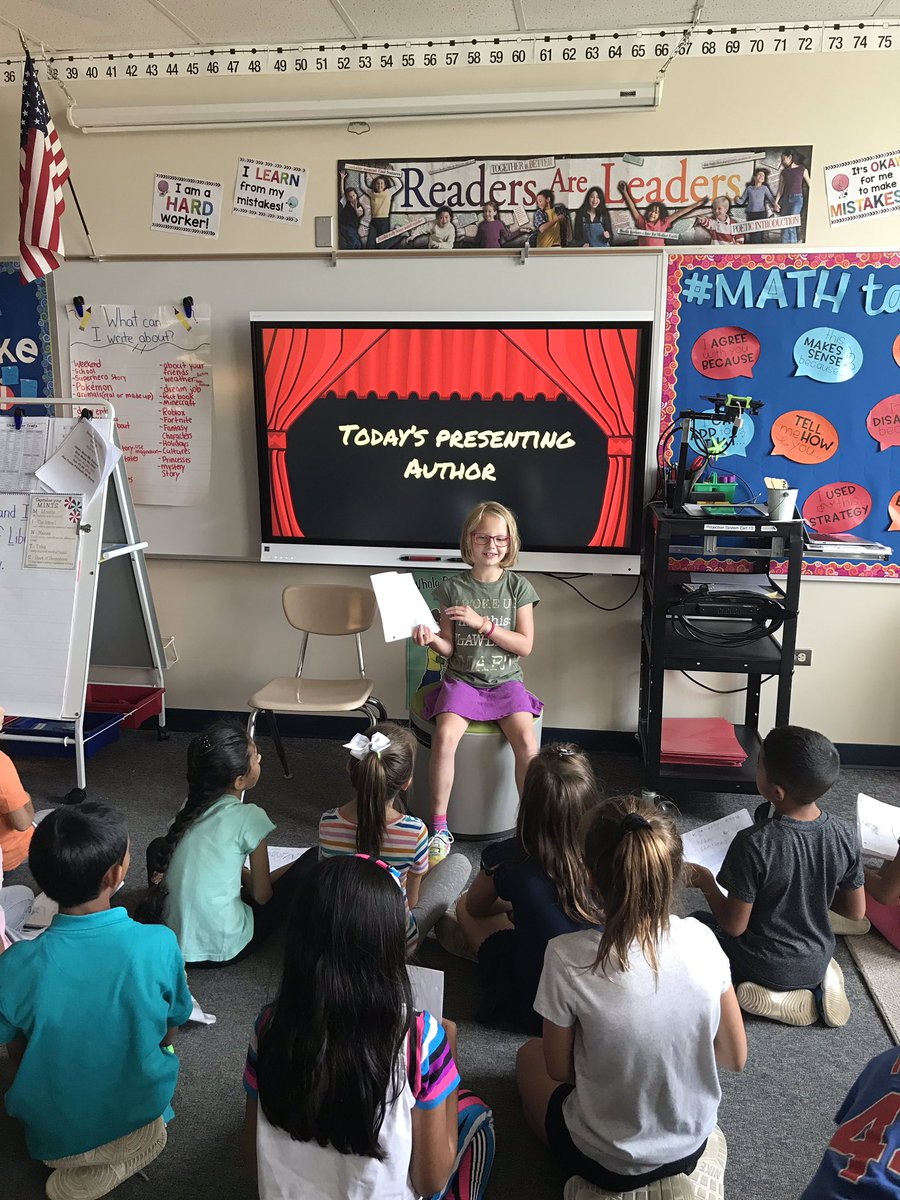 Weier_Jarrell's tweet photo. We love our author’s chair time! Our students truly enjoy hearing about the writing pieces that their classmates have been working on! #ProudToBeD93 https://t.co/JbNKlXSEby