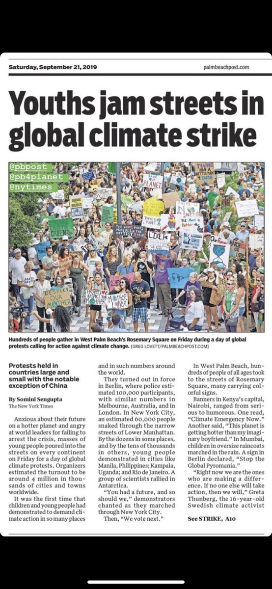 KeyannaDiaz's tweet photo. 500+ people of all ages attended yesterday’s #ClimateStrike in west palm. i’m so proud of what we did. this is only the beginning. we want change. #thisiszerohour https://t.co/RljjAOJQp8