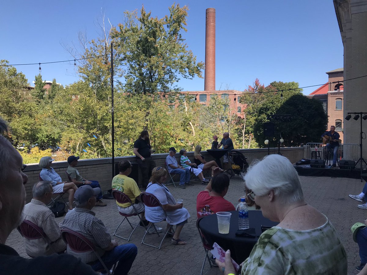 .@derrick_keane is playing now on our beautiful “Paddy’O” stage alongside the Concord River - come listen &amp; enjoy the shade, the views, and a drink (or two!)

#LowellIrishFest