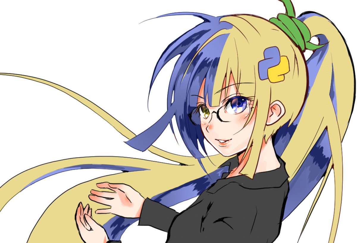 chomado's tweet image. #技術書典 で配る #Pythonちゃん 絵を
当日の朝に仕上げる限界オタク実況 :smile:
取り敢えず肌色が終わりつつある。肌色を載せると一気に人間っぽさが増すなあ。
次は髪(青と黄色)、髪飾り(蛇とロゴ)、服、全体の色味修正。あと背景(現在 null)
#技術書典7