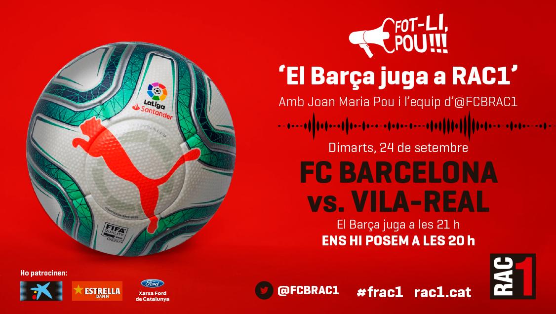 EsportsRAC1's tweet photo. 🎟 Sortegem dues entrades dobles per BARÇA - Vila-real! 
👉Fes RT al tuit fixat a 
@EsportsRAC1

📆 Dimarts 24/9 ⏰21h
📍Camp Nou
🍀Sorteig dilluns al #TuDiràs https://t.co/3Cdk7hciSK
