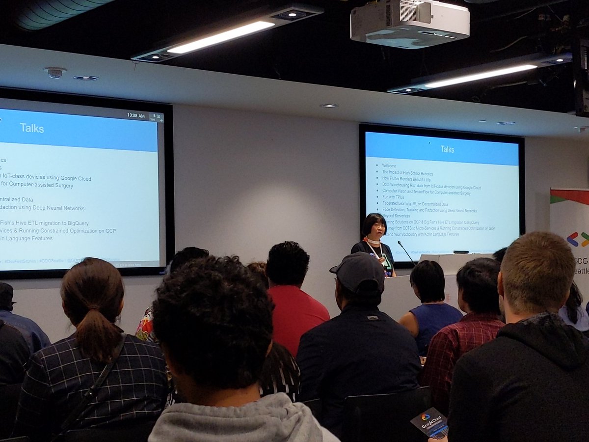 cryptic_sharon's tweet photo. DevFest 2019 Opening #DevFest19 #DevFestSeattle #DevFestStories #GDGSeattle @GDGSeattle @WTMSeattle @margaretmz https://t.co/zQDfLSoqO6