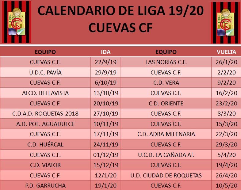 📌 A unos días de empezar la liga, así queda el calendario completo de nuestro senior, con todos los partidos y fechas de la temporada.📌

#VamosCuevas #PasionRojiNegra #JugamosTodos #SeguimosSumando