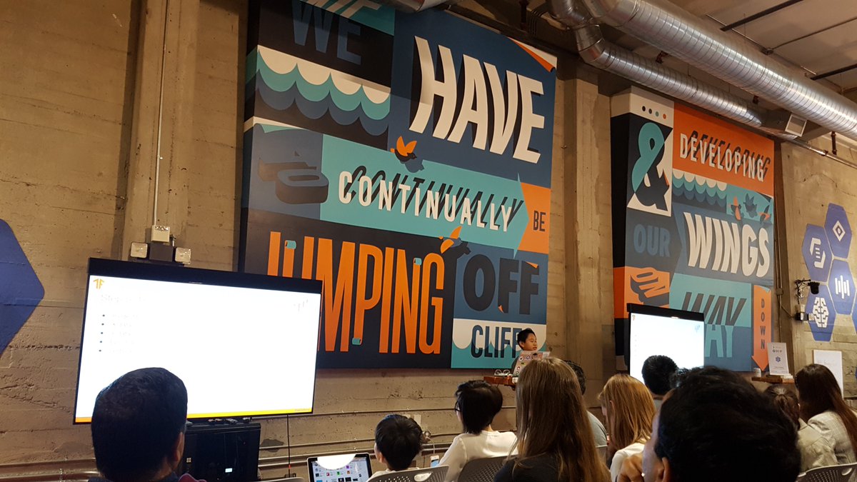 I learned neural networks in my fourth year university. <a href="/aaronhma/">Aaron Ma</a> is teaching it at 11 years old and is the youngest tensorflow contributor.  Wow! #DevFest19 #devfestsf <a href="/GDGSanFrancisco/">GDG San Francisco</a>