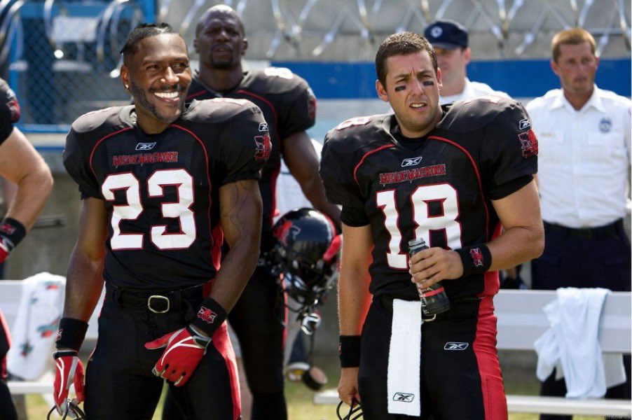CoreyClarkISU's tweet photo. Hey @AdamSandler 

Are the #MeanMachine in need of a new WR? https://t.co/u1qoN24Ywa