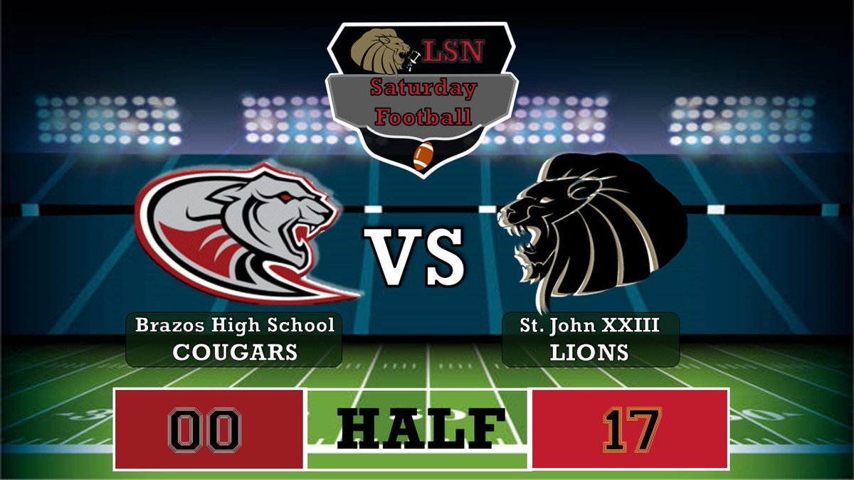 Headed into the locker room in Wallis, TX, your Lions lead at the half

<a href="/CougarsBrazos/">Brazos Cougars Athletics</a> will receive the 2nd half kickoff 

(via <a href="/CMac217/">Cole McNanna</a>)