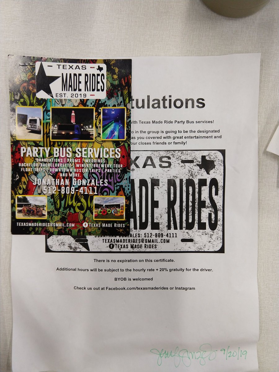 BeatriceStarks2's tweet photo. Thanks for the donation to edcamp LOCK. 15 PASSENGER PASS donated by Texas Made Rides-Jonathan Gonzales #lockhartISD #pceproud https://t.co/uEa7NEXlDN