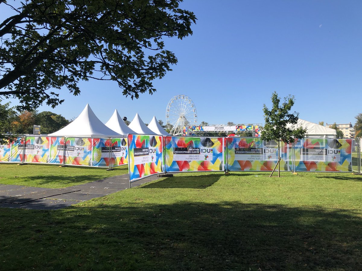simonUKS's tweet photo. A picture-perfect day in Harrogate to kick off the last of the UK’s mega sporting events this year, the World Road Cycling Champs. Keep it up @Yorkshire2019 https://t.co/doyzkB6bH9