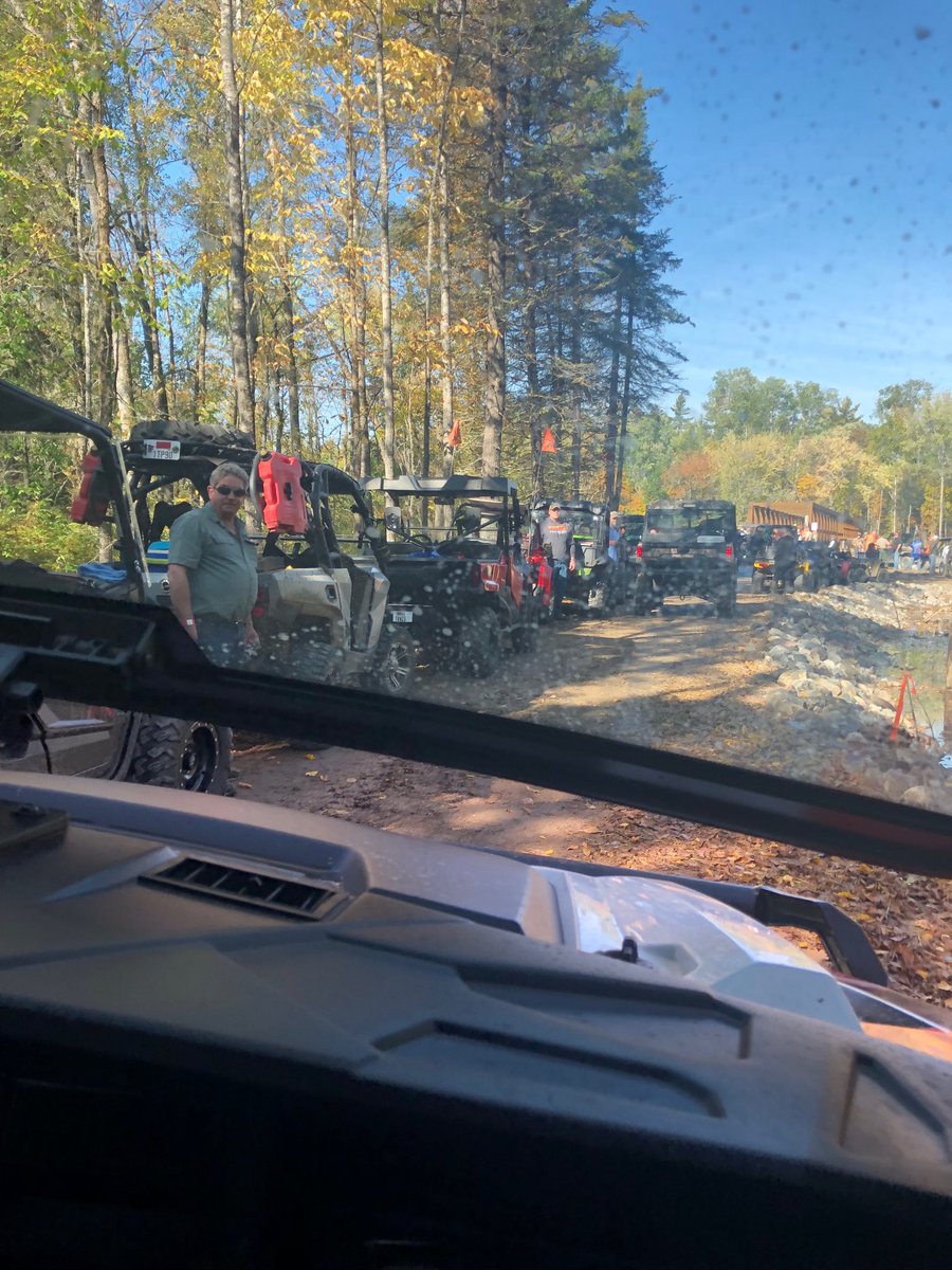 Ribbon cutting for new Vermilion River ATV trail and bridge. Coincides with ATVAM Fall Ride and Rally. Bridge is made of Steel and Wood.A perfect monument to the mining and logging that Made America. Co-exists in our pristine wilderness. We work,live, &amp; play here@SenateDFL⁩