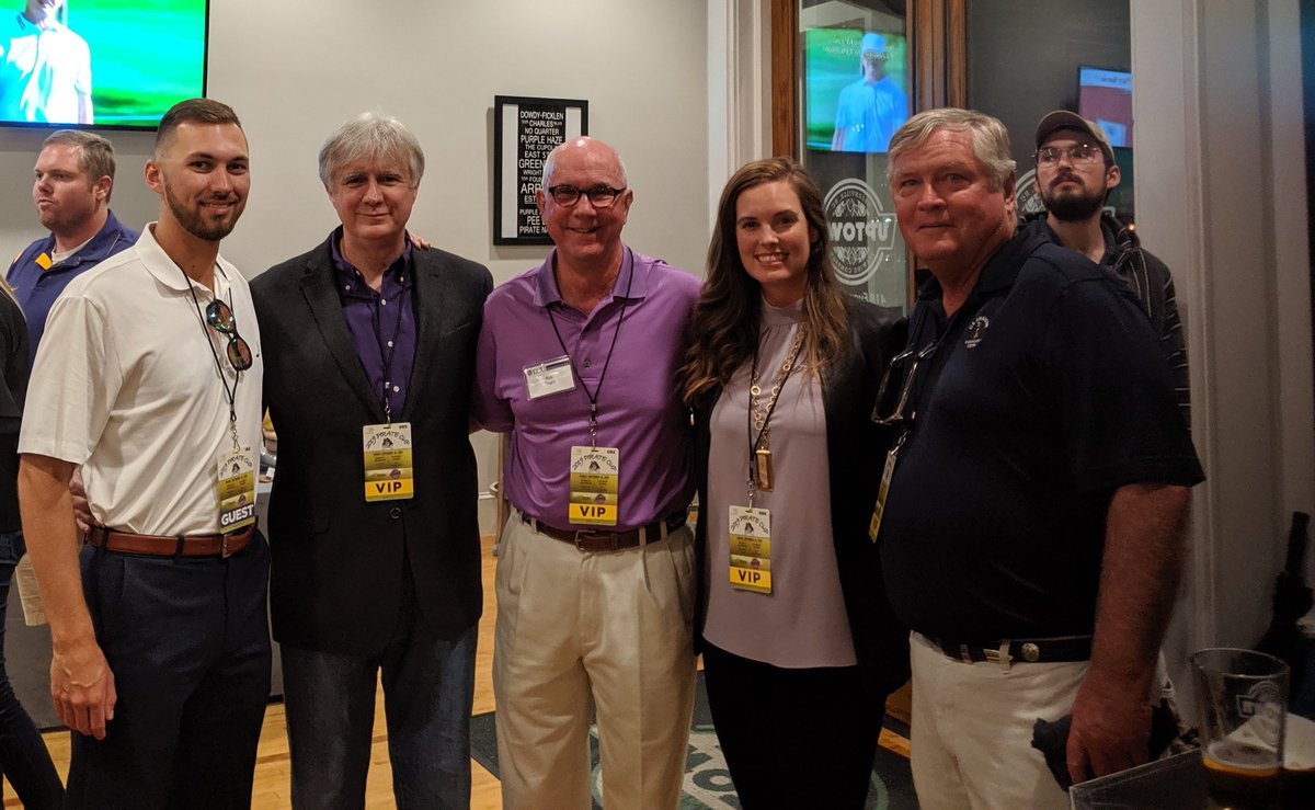CoachRickBright's tweet photo. Coach @CoachRobFields , #JimHooper, @billbonney and I enjoyed meeting you and Coach @buford010 yesterday! Kudos to @HV3_Golf for supporting @ECUWGolf and @ECUMensGolf ! Thrilled y'all started the season strong! Keep after it Pirates! 🏴☠️ We missed @GV3_Golf though...sad! https://t.co/CkQky1Ei8e