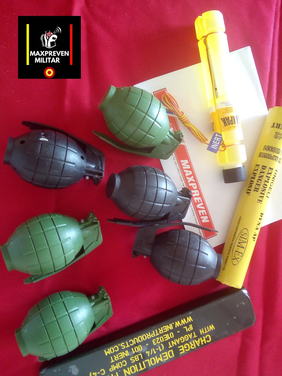 maxprevenmilita's tweet photo. En formación de seguridad es muy importante que los alumnos se familiaricen con los diferentes tipos de explosivos. Ver, tocar, detectar de forma segura... son #INERTES #seguridad #defensa #tedax #policia #GuardiaCivil https://t.co/s0ocN96SKv