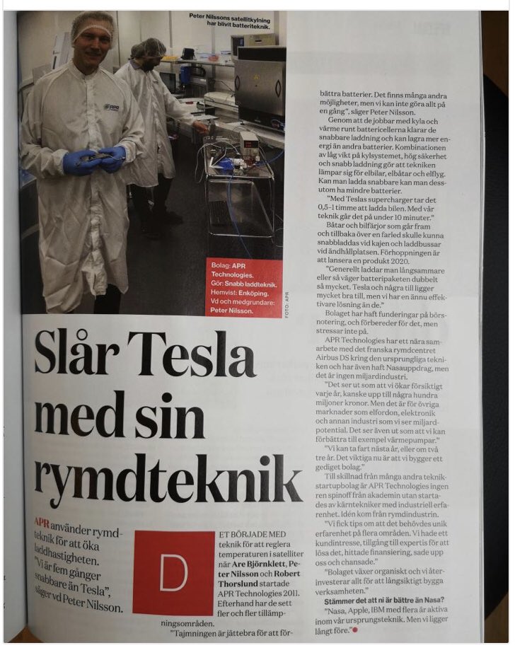 out_sailing's tweet photo. Roligt att läsa att ett av mina onoterade bolag uppmärksammas i #Veckans Affärer! Go $Apr Tech! https://t.co/DFtZGC31qn