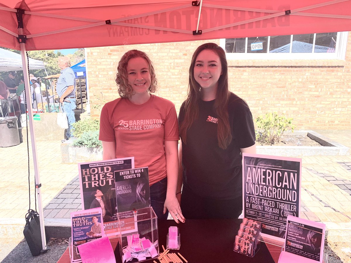 BarringtonStage's tweet photo. It’s a beautiful day at the Lenox Apple Squeeze! 🍎☀️ Come on down and visit our booth for a chance to win some tickets to AMERICAN UNDERGROUND. #BSCUnderground #BSC2019 #intheBerkshires https://t.co/cHslwglU1V