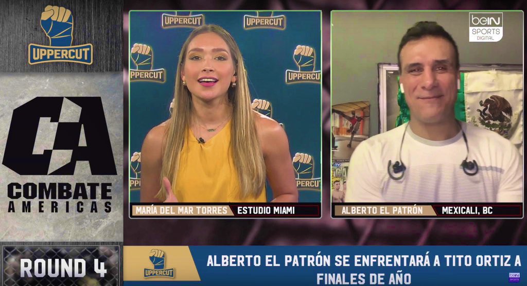 MariadelMarTor3's tweet photo. Ayer en #uppercutenbein Alberto “el patrón” @prideofmexico le quitó el round a @andres_bermudez y nos contó de su regreso al MMA. 💪🏼👏🏼🥊 
.
.
👉🏼 link: https://t.co/FinFgbdKuo
.
.
.
.
#mma #boxingtraining #combateamericas #beinboxing #beinsportsenespañol #albertoelpatron https://t.co/OdqOcBBX9n