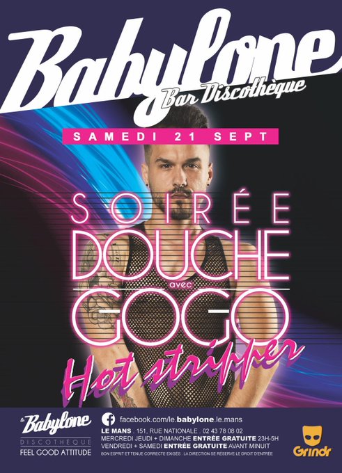 BAR DISCOTH?QUE ?
HOT STRIPPER !! #LeMans ??
#Gay #Gaymen #Gayparis #pridelemans #vanina https://t.c