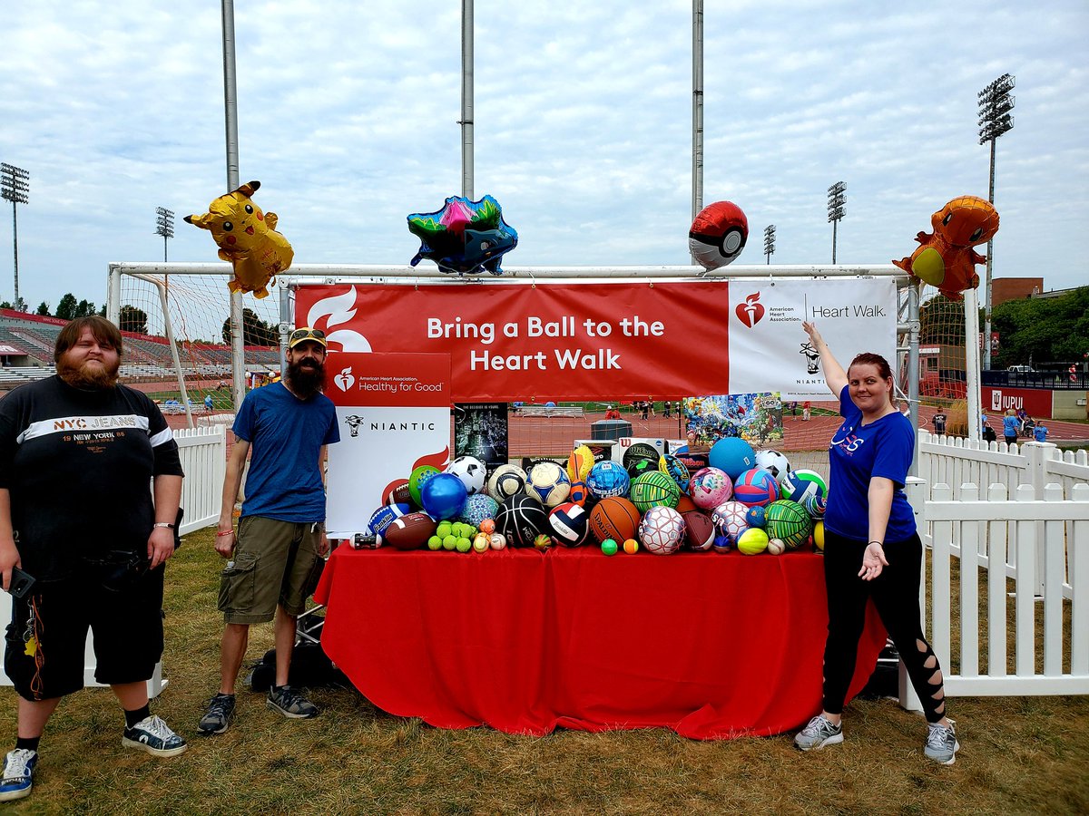 PoGOIndyEvents's tweet photo. Thank you to all who came out to walk for heart health in @ahaindy's #IndyHeartWalk! Extra thanks those who contributed to @NianticLabs' #BringABall drive. With your generosity, we collected over 100 balls for students in the Indy area!#PokemonGO #Ingress #WizardsUnite https://t.co/5Yt6icRXTn