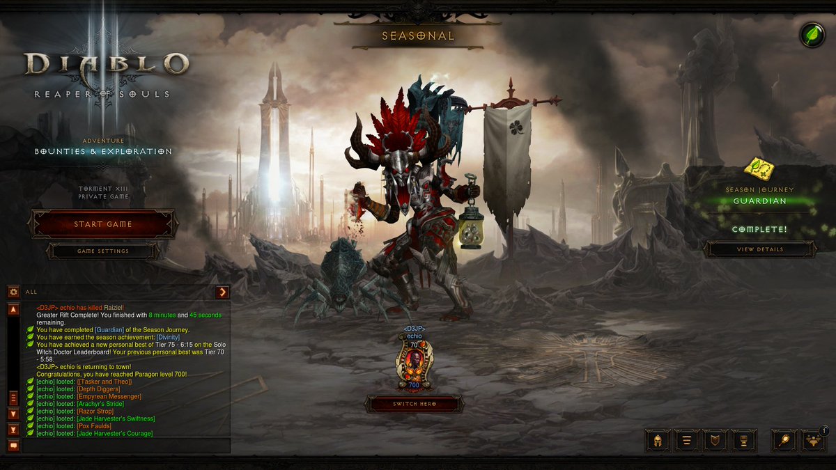 echio77's tweet photo. S18終了。 #diablo3 #d3jp https://t.co/2Q922Apwb1