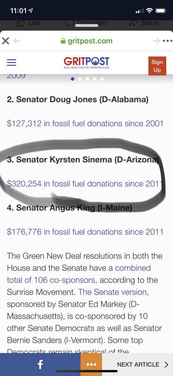 badamsth's tweet image. Kyrsten Sinema is a sell-out, as always.  We need a true democrat in her position.  @SenatorSinema