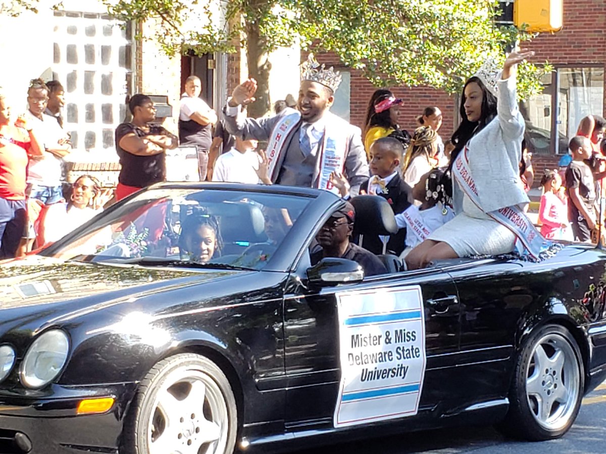 DelStateFdn's tweet image. It was a beautiful day for a Homecoming Parade with Grand Marshal John Taylor '85, Mr. &amp;amp; Miss Delaware University, The Approaching Storm and many, many other great participants!