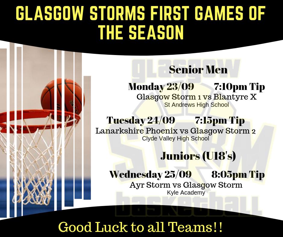 glasgowstormbb's tweet photo. This Week sees All 3 of Glasgow Storms Teams in Action.

First up is Glasgow Storm 1 at home taking on Blantyre X On Monday

Followed by Glasgow Storm 2 Away taking on Lanarkshire Phoenix Tuesday.

Then our new Junior Team are away to Ayr Storm. Good luck to all teams https://t.co/MR8qPdvaUJ