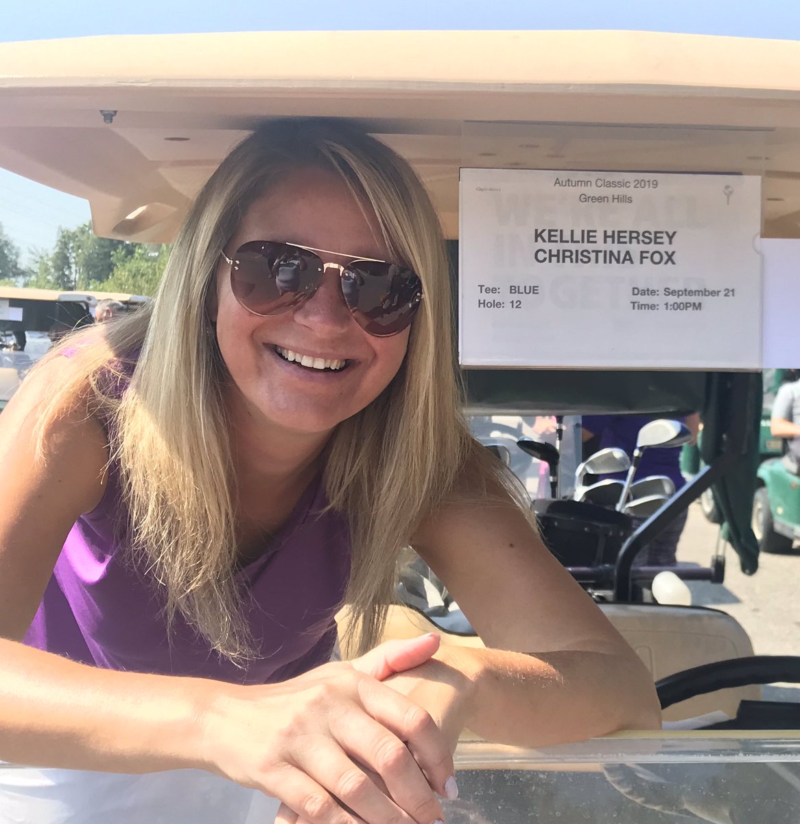 Christina_Fox's tweet photo. #AutumnClassic #ForeFiona #CHF Let’s start at the 18th hole. @KellieHersey https://t.co/rntV3PSSLO
