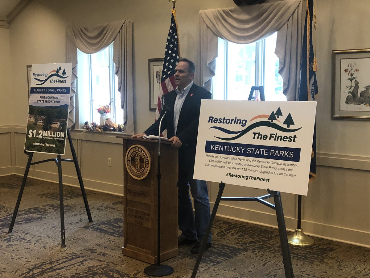 KyTAHC's tweet photo. Yesterday we announced over $1 million in new investment coming to Pine Mountain State Resort Park as part of our #RestoringTheFinest initiative! #KyStateParks #TravelKY #WeAreKY https://t.co/XJ91juE7VM
