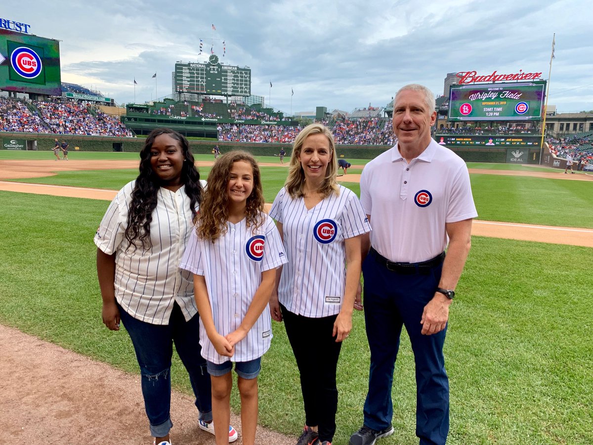 SheddLearning's tweet photo. Two of our learners joined @SheddAquaCEO Bridget while she threw out the first pitch at the @Cubs game. Teyonna (Tee) has participated in #SheddTeenWorkStudy and will be returning as a Senior Teen Mentor. Isabella is one of our Guest Engagement #SheddVolunteers. Go Cubs! https://t.co/8GXMQ8YWJ0