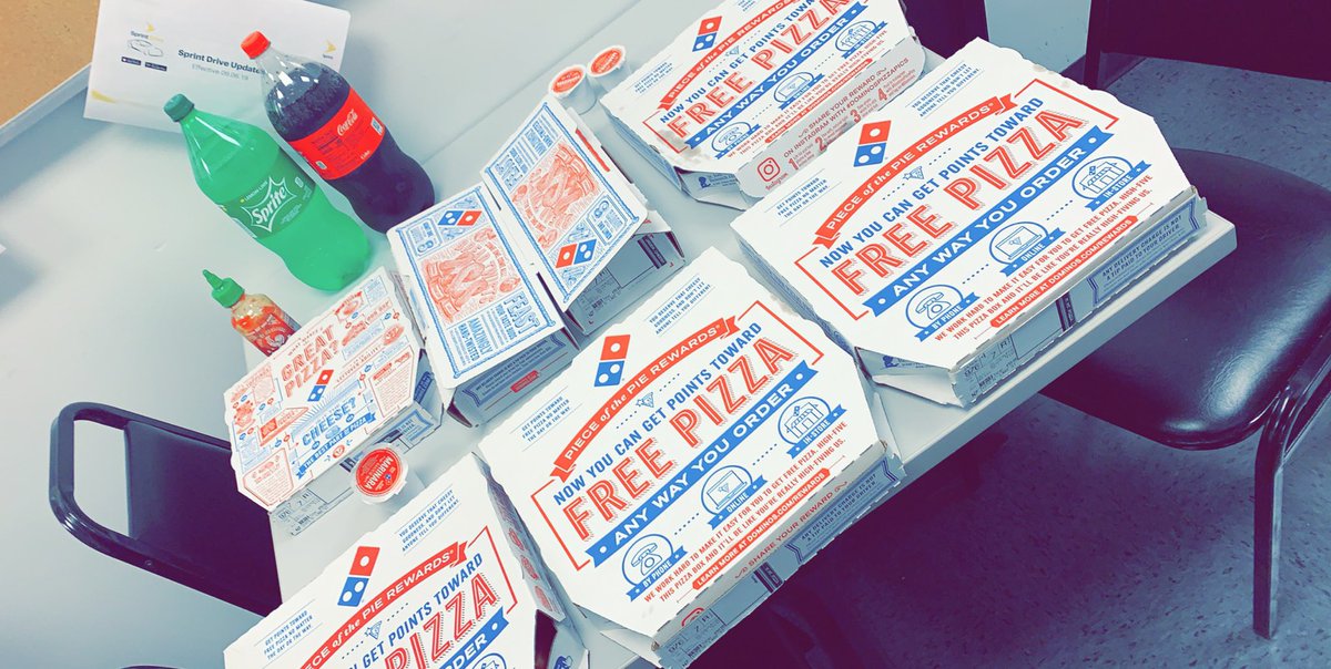 MagentaDrew08's tweet photo. Thank you @Asurion for the pizza 🍕!
#TopSprintComplete #ScorecardSeptember #WCC @wulfpack20 @AngelGomez143 @jimmills22 @tracySprint @Jennyholloway27 https://t.co/VerK5G0Jfo
