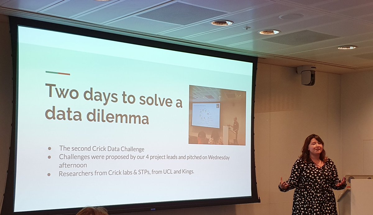 CrickAIClub's tweet image. &quot;Two days to solve a data dilemma&quot; - #CrickDataChallenge organiser @tiny_captain introducing the amazing wrap-up presentations @TheCrick