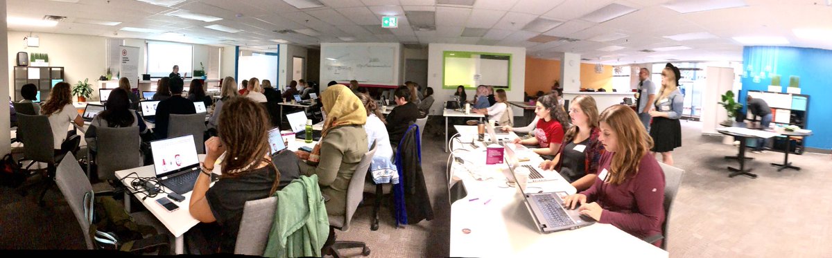 artovermatter's tweet image. It’s a full house at @learningcodeyyc #llccodeday ‘s UX Design workshop with @codeKelseyCode at @PlatformCalgary. #clcCode4Change theme: #equity. #yyctech #womenintech #yyc
